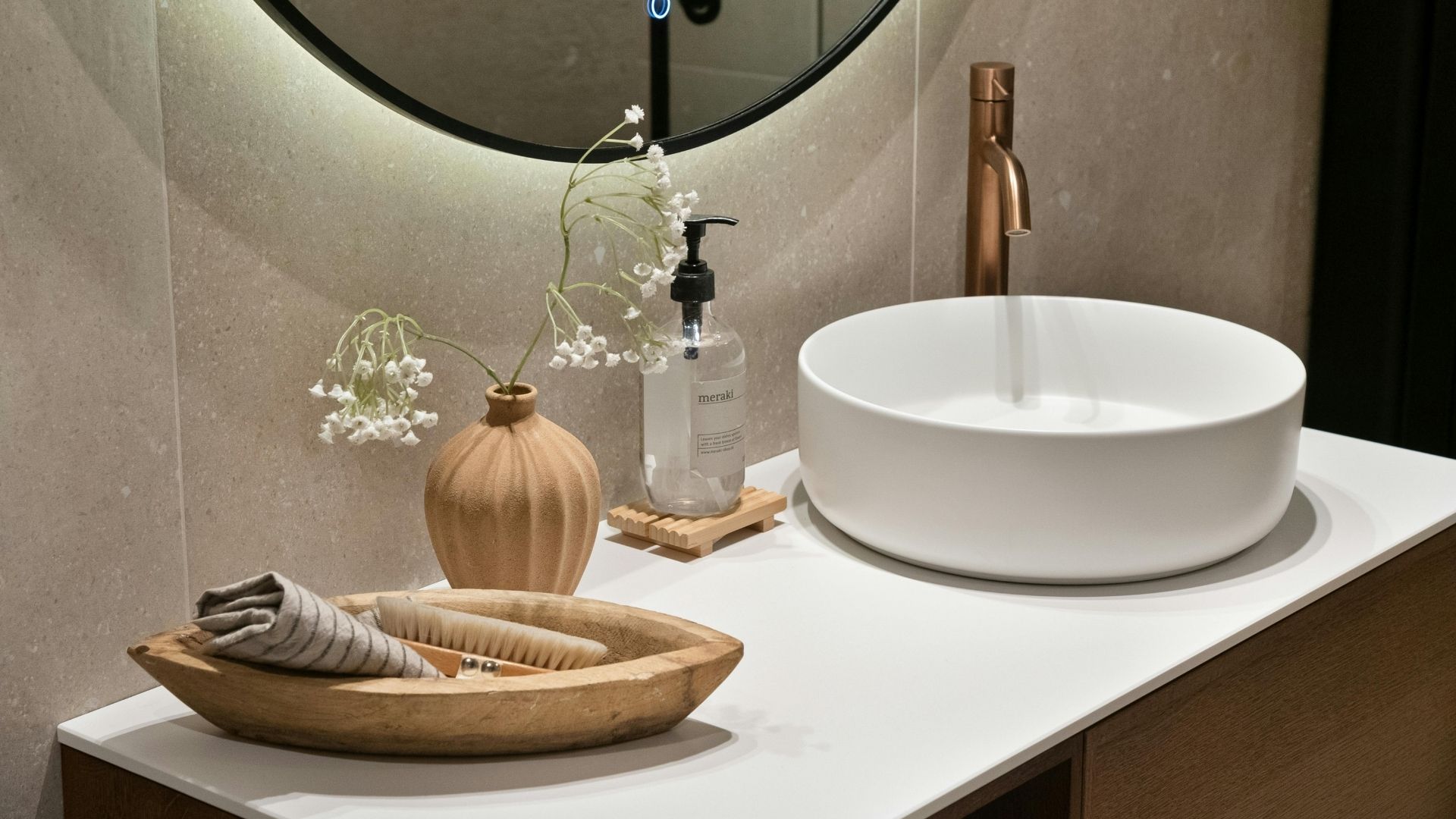 Łazienka w stylu japandi