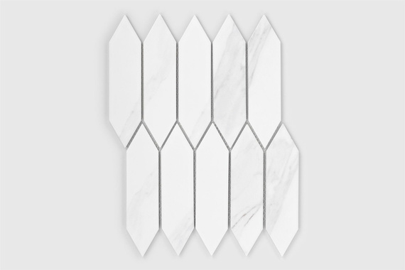 HEKSALONG MARBLE Mozaika ceramiczna 25x31.3 biała mat