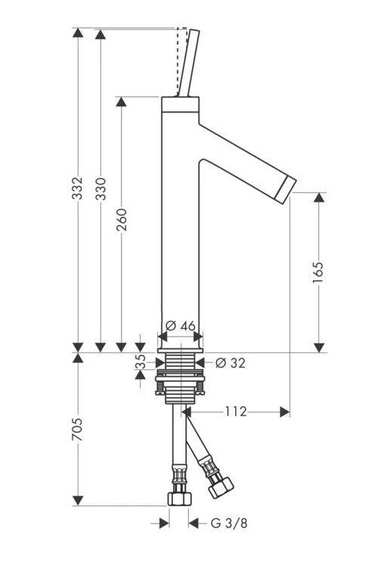 STARCK Bateria umywalkowa stojąca 1-otworowa chrom