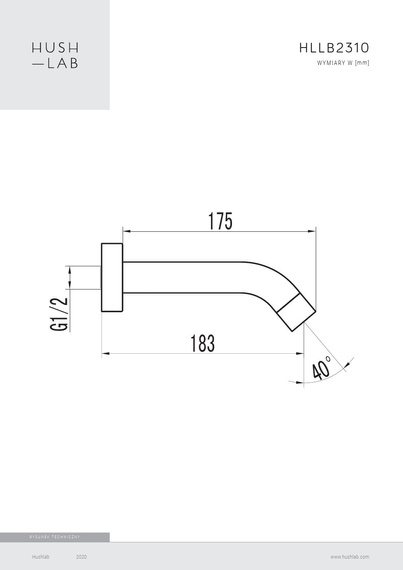 LUKKA BLACK Wylewka wannowa czarny mat