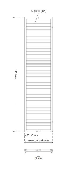 LEAN Grzejnik pionowy wodny 75x182.1 czarny mat S012