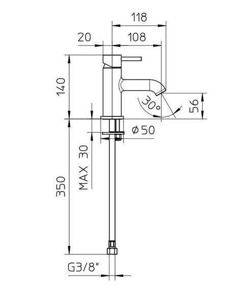 DIGIT COLOR Bateria umywalkowa stojąca niska czarny mat