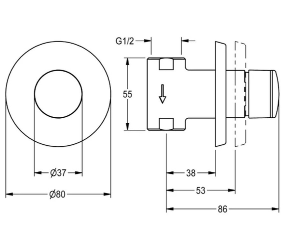 FRANKE Bateria umywalkowa ścienna chrom