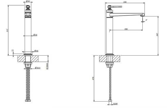 VENTI20 Umywalka nablatowa warm bronze brushed