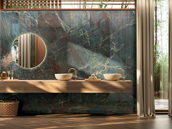 EMERALD GREEN POLISH Płytka gresowa 120x270 zielona połysk 6mm