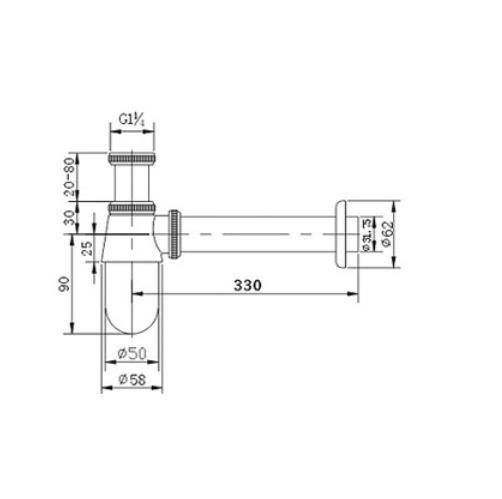BOWLS Syfon umywalkowy chrom