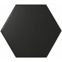 SCALE HEX.BLACK MAT Płytka ceramiczna 12.4x10.7 czarna mat 9mm