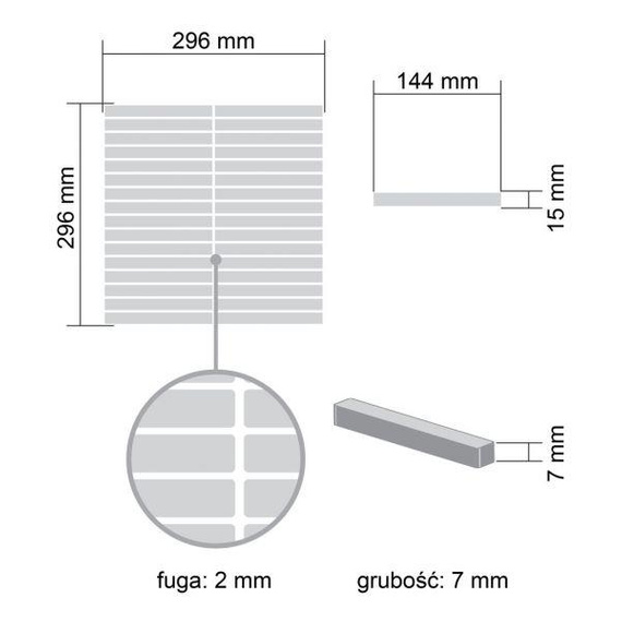STICK Mozaika 29.6x29.6 biała mat 7mm