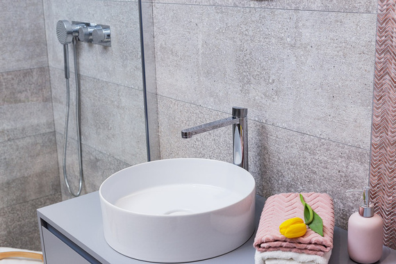 SLIM 40 Umywalka nablatowa 40x40 biała