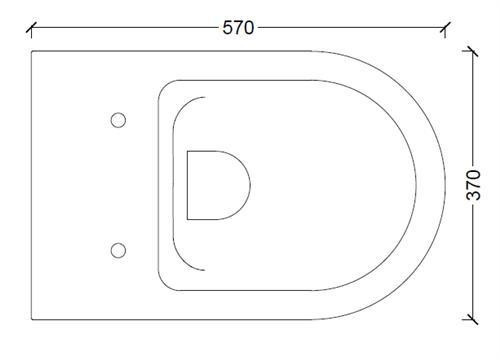 STILL RIMLESS Miska wisząca 37x55 biała