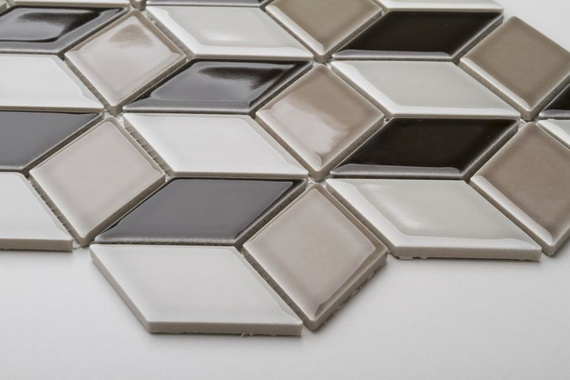 DIAMOND ART DECO Mozaika ceramiczna 26.6x30.5 mat 6mm