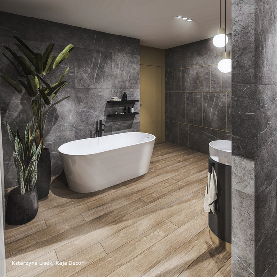 SEQUOIA TREE ROBLE Płytka gresowa 24.8x150 brązowa mat 9.5mm