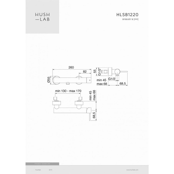 SIENA Bateria natryskowa natynkowa złota