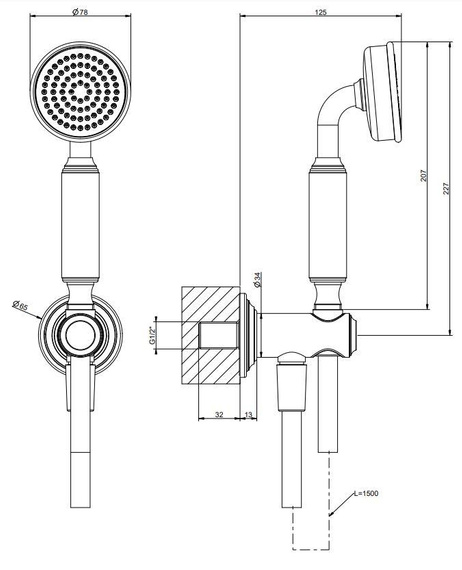 VENTI20 Zestaw prysznicowy Nickel PVD