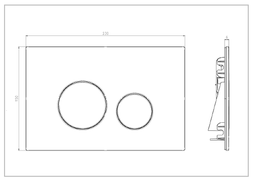 BUTTON05 Płytka spłukująca 16.8X25.5 czarny mat