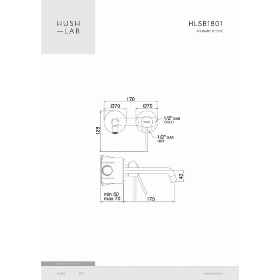 SIENA Bateria umywalkowa podtynkowa ossidato
