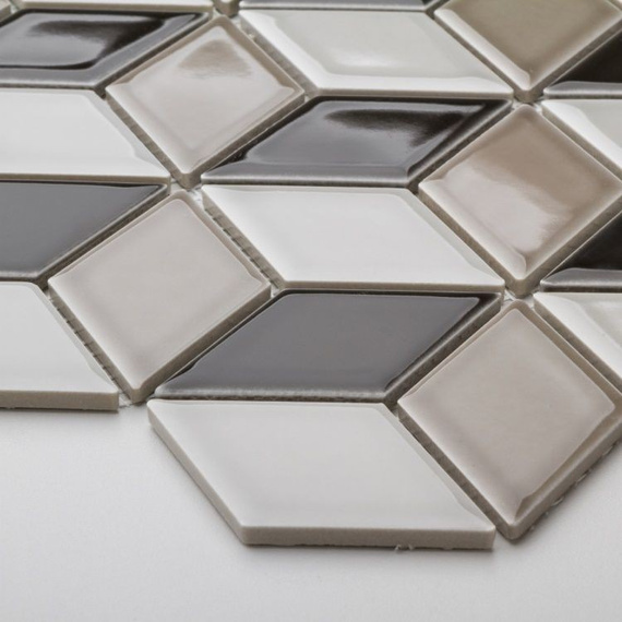 DIAMOND ART DECO Mozaika ceramiczna 26.6x30.5 mat 6mm