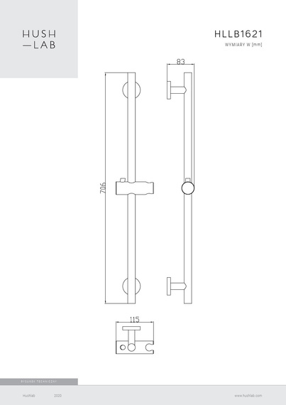 LUKKA BLACK Zestaw prysznicowy czarny mat
