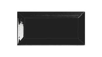 METRO BLACK Płytka ceramiczna 7.5x15 czarna połysk