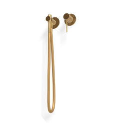 UP+ Bateria bidetowa z natryskiem 2-otworowa brushed gold