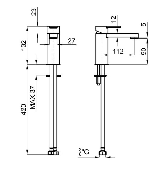 TONO Bateria umywalkowa 1-otworowa chrom