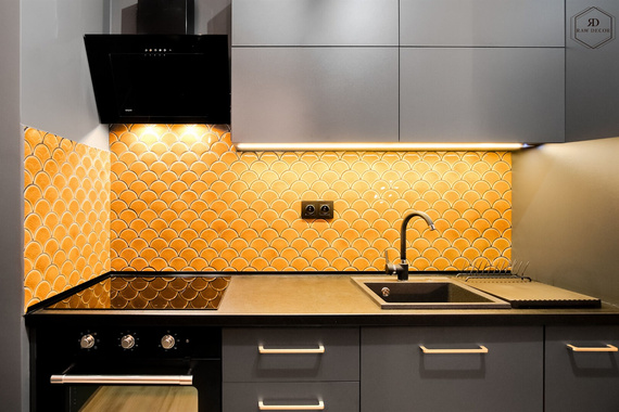 FLABELLUM AMBER Mozaika ceramiczna 28.5x29 złota połysk