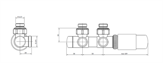 TWINS Zestaw zaworów czarny mat 9005