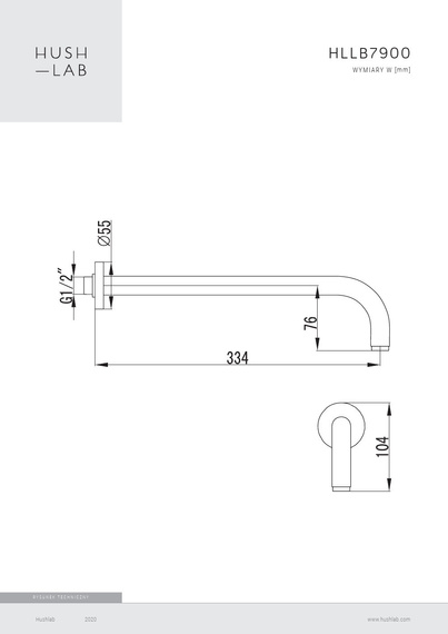 LUKKA Ramię deszczownicy 334 mm czarny mat