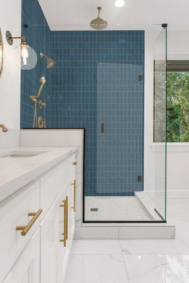 STICK ADRIATYK Mozaika ceramiczna 25.4x28.4 niebieska połysk