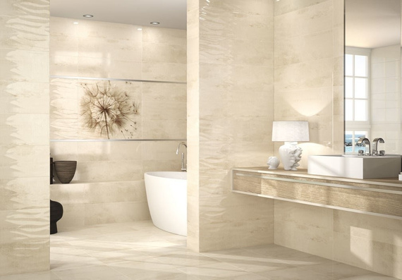 LOMBOK BEIGE Dekor ceramiczny 25x85 połysk