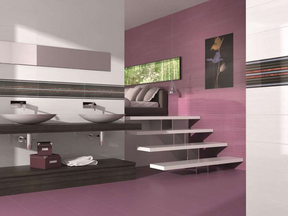 LIGNE MALVA Płytka ceramiczna 20x60 fioletowa połysk