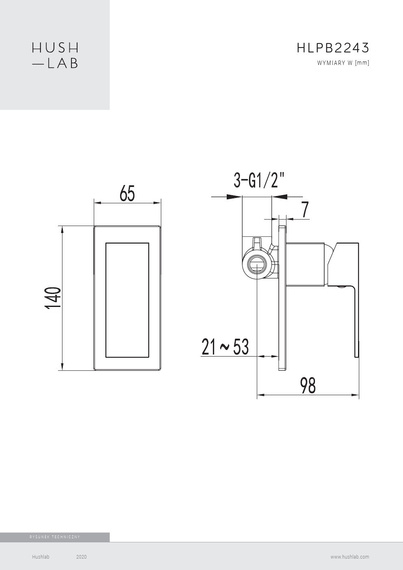 PIATTO BLACK Bateria wannowo-natryskowa podtynkowa czarny mat