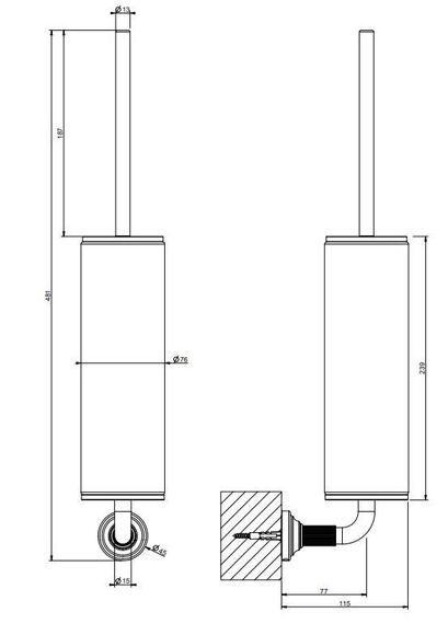VENTI20 Szczotka WC Nickel PVD