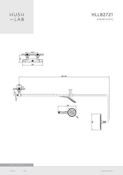 LUKKA BLACK Zestaw prysznicowy natynkowy czarny mat