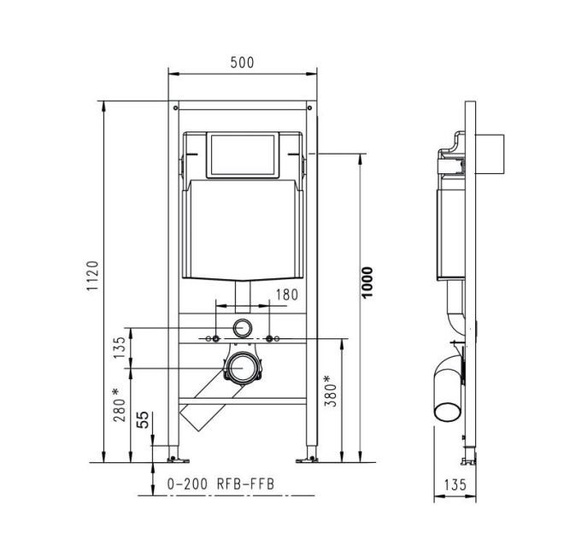 NPS FLUSH Stelaż podtynkowy do WC o wysokości 112 cm NPS