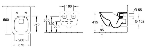 VENTICELLO Miska wisząca 37.5x56 weiss alpin