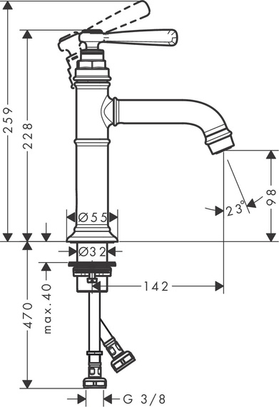 MONTREUX Bateria umywalkowa stojąca Brushed Red Gold