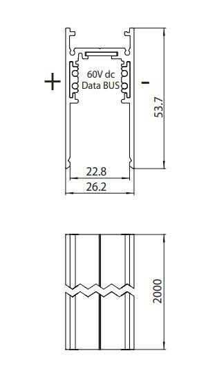 LQN Natynkowy profil magnetyczny 2m czarny