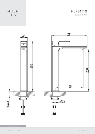 PIATTO BLACK Bateria umywalkowa stojąca czarny mat