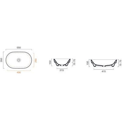 SFERA NEW Umywalka wpuszczana 35x55 biała