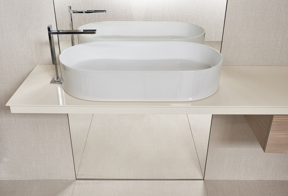 SLIM 65 Umywalka nablatowa 35x65 biała