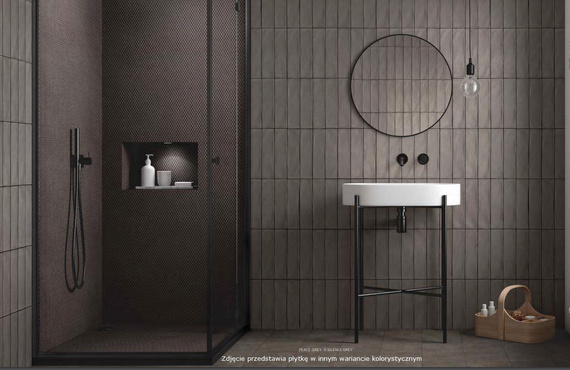 PEACE BLACK Płytka ceramiczna 7.5x30 czarna mat