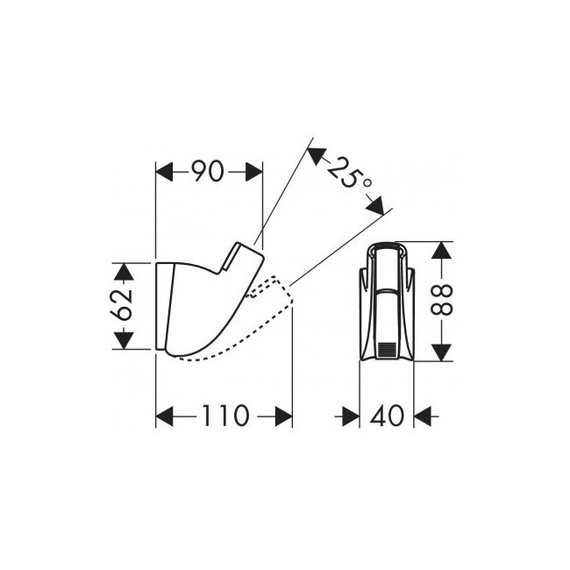 PORTER'A Uchwyt prysznicowy chrom