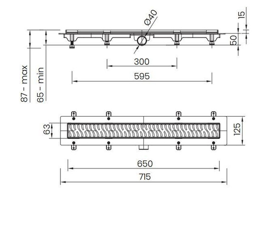 SELE DRAIN Odpływ liniowy 65 cm czarny mat