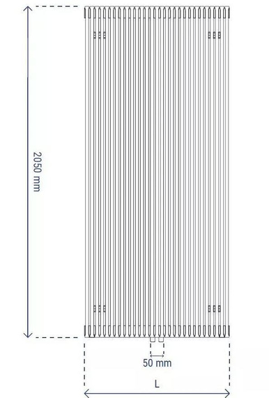 FAT VERTICAL Grzejnik pionowy 53.2x205 biały połysk