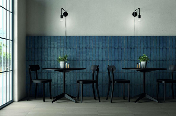 HIGHLAND DENIM Płytka ceramiczna 7.5x30 niebieska połysk