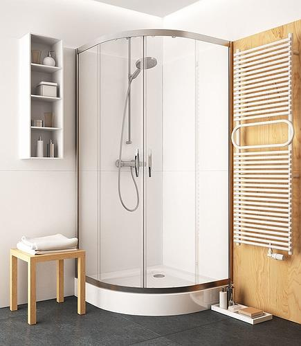 REKORD Kabina prysznicowa 90x90 srebrana połysk