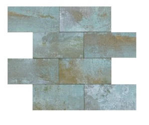 WORN VERDIGRIS Mozaika metalowa 30x30 niebieska mat 8 mm
