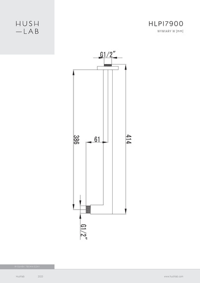 PIATTO Ramię deszczownicy chrom