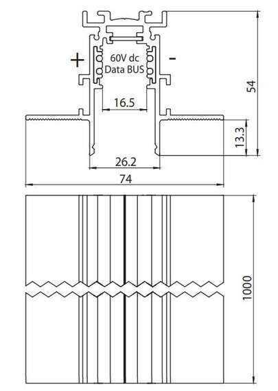 Profil podtynkowy Archlines czarny 1m
